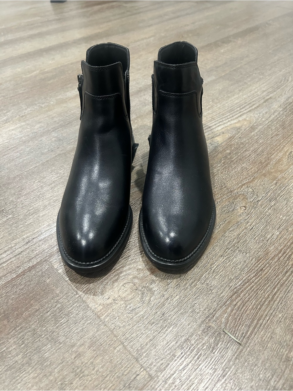 Franco Sarto Black Leather Ankle Boots